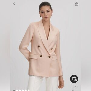 NWT Reiss Eve Double Breasted Satin Blazer